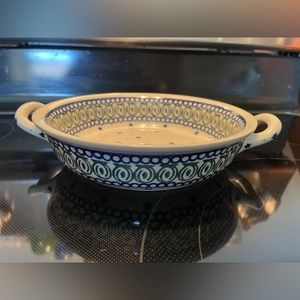 Polish pottery casserole dish